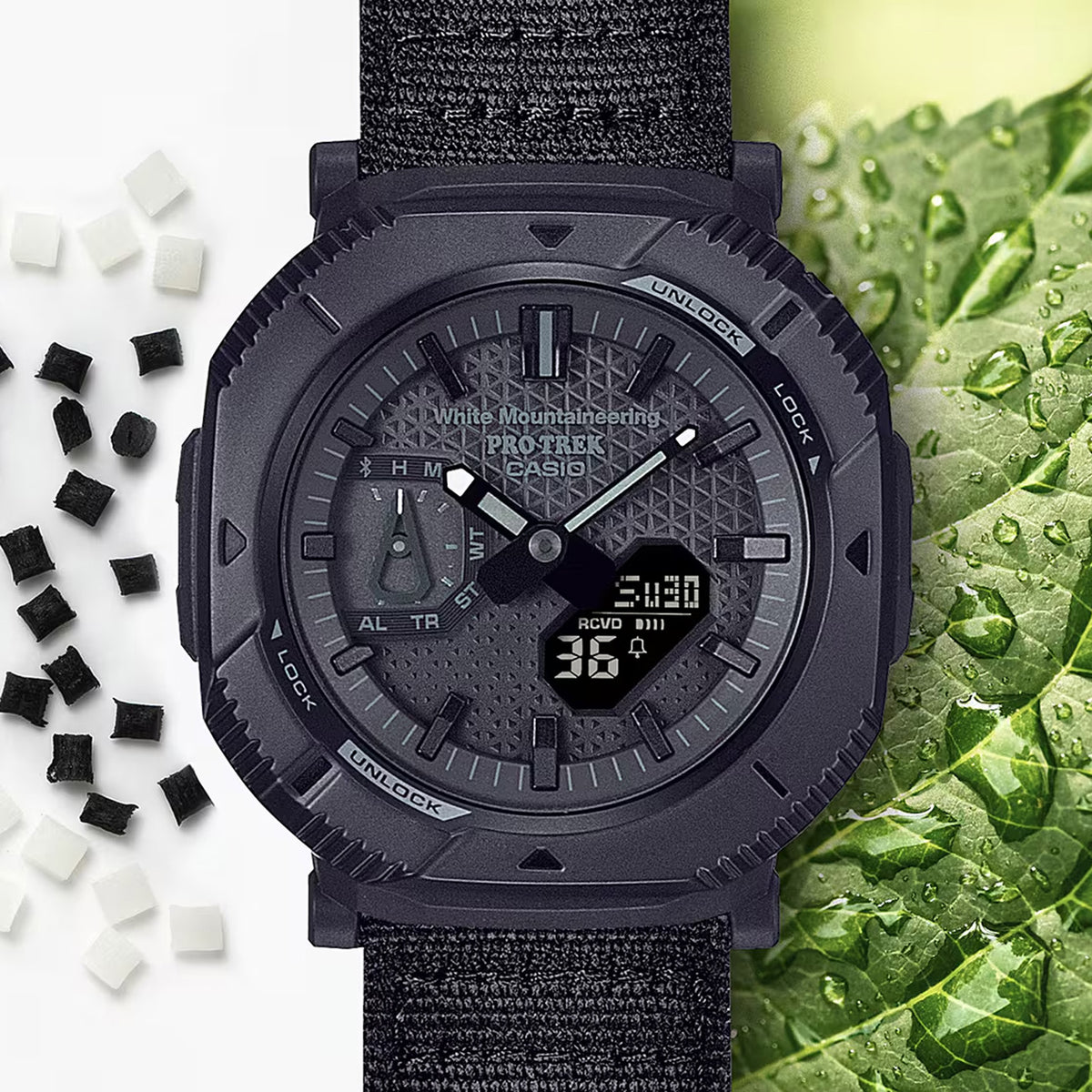 Protrek Men Quartz Black Dial Analog-Digital Fabric Watch SL127