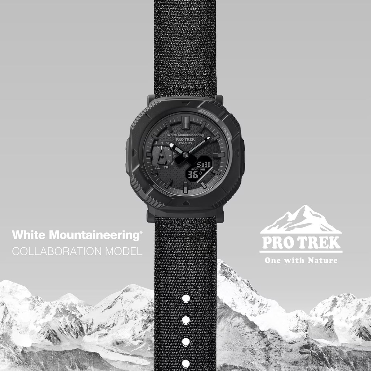Protrek Men Quartz Black Dial Analog-Digital Fabric Watch SL127