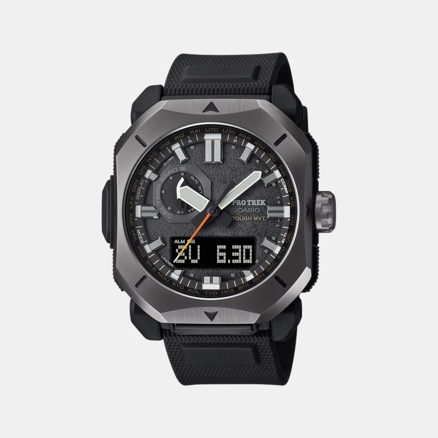 Protrek Men Quartz Black Dial Analog Resin Watch SL128