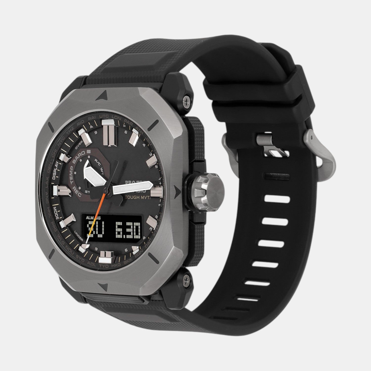 Protrek Men Quartz Black Dial Analog Resin Watch SL128