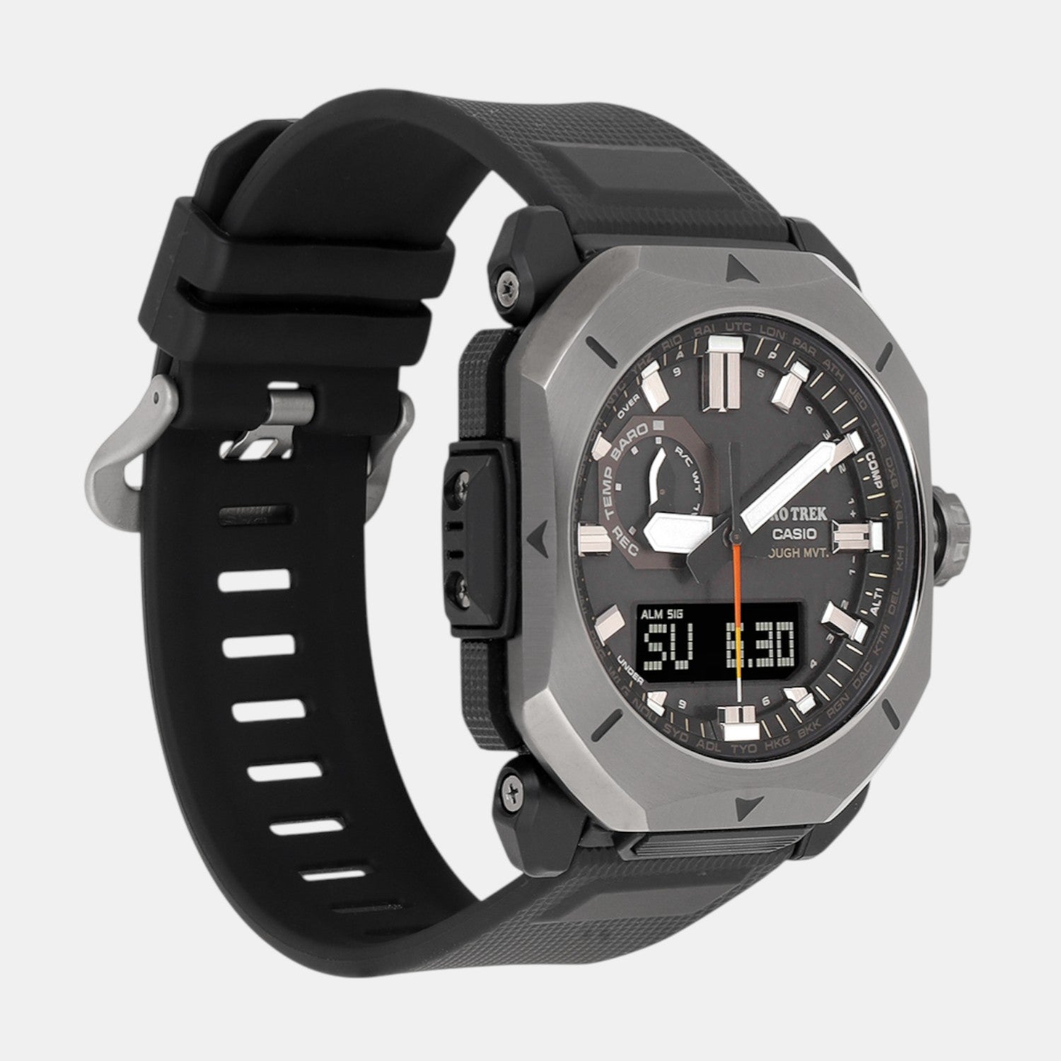 Protrek Men Quartz Black Dial Analog Resin Watch SL128