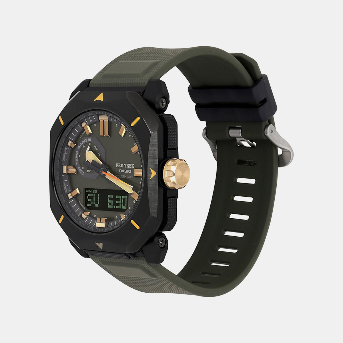 Protrek Men Quartz Green Dial Analog-Digital Resin Watch SL129