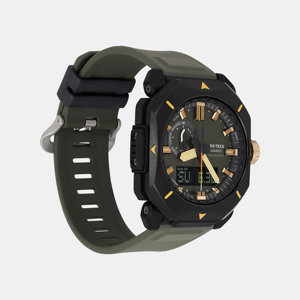Protrek Men Quartz Green Dial Analog Resin Watch SL129