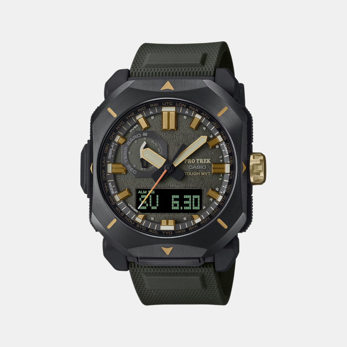 Protrek Men Quartz Green Dial Analog-Digital Resin Watch SL129