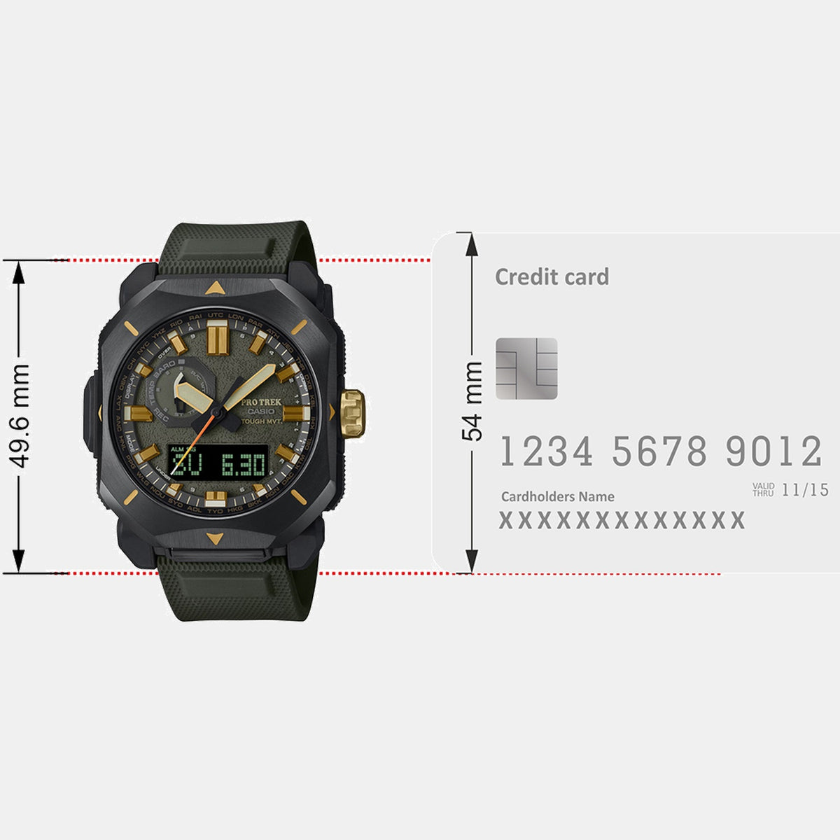 Protrek Men Quartz Green Dial Analog-Digital Resin Watch SL129