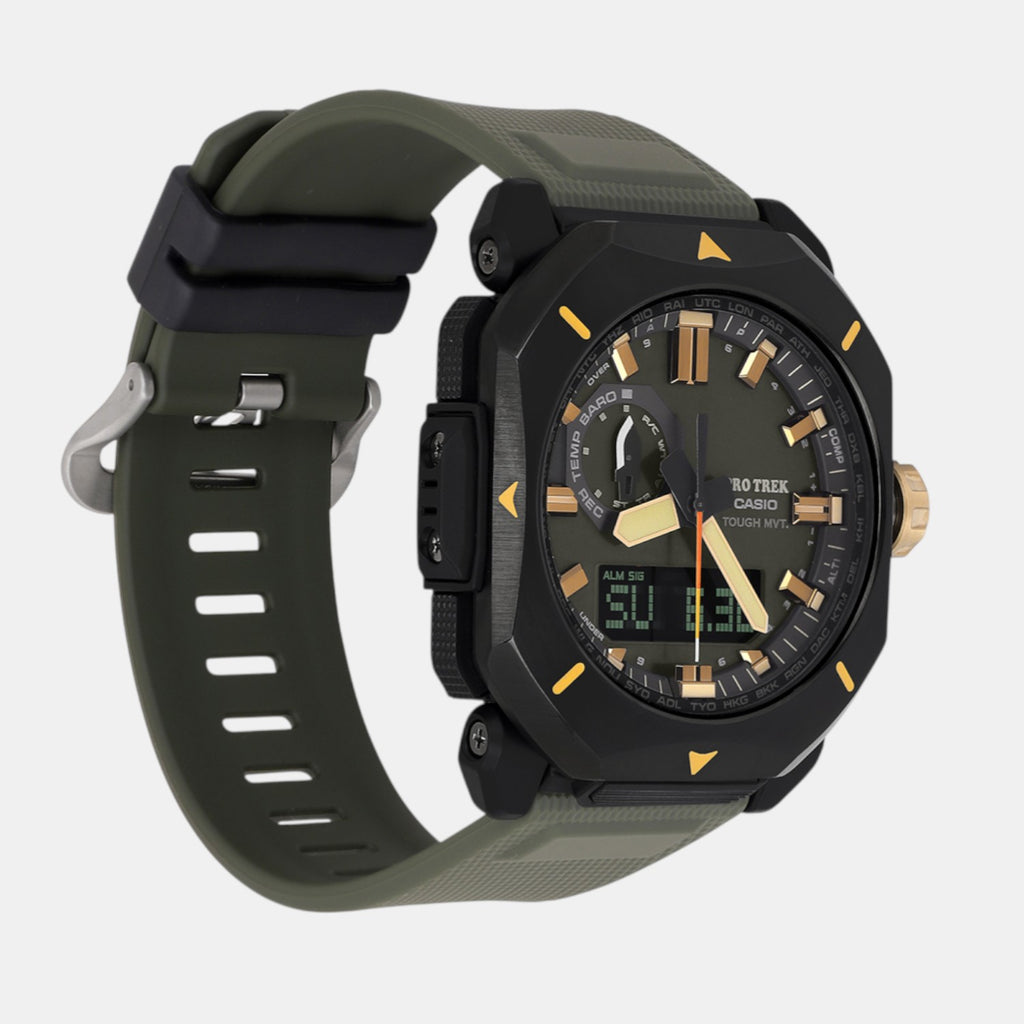 Protrek Men Quartz Green Dial Analog Resin Watch SL129