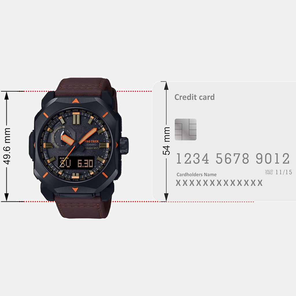 Protrek Men Quartz Black Dial Analog Leather Watch SL130