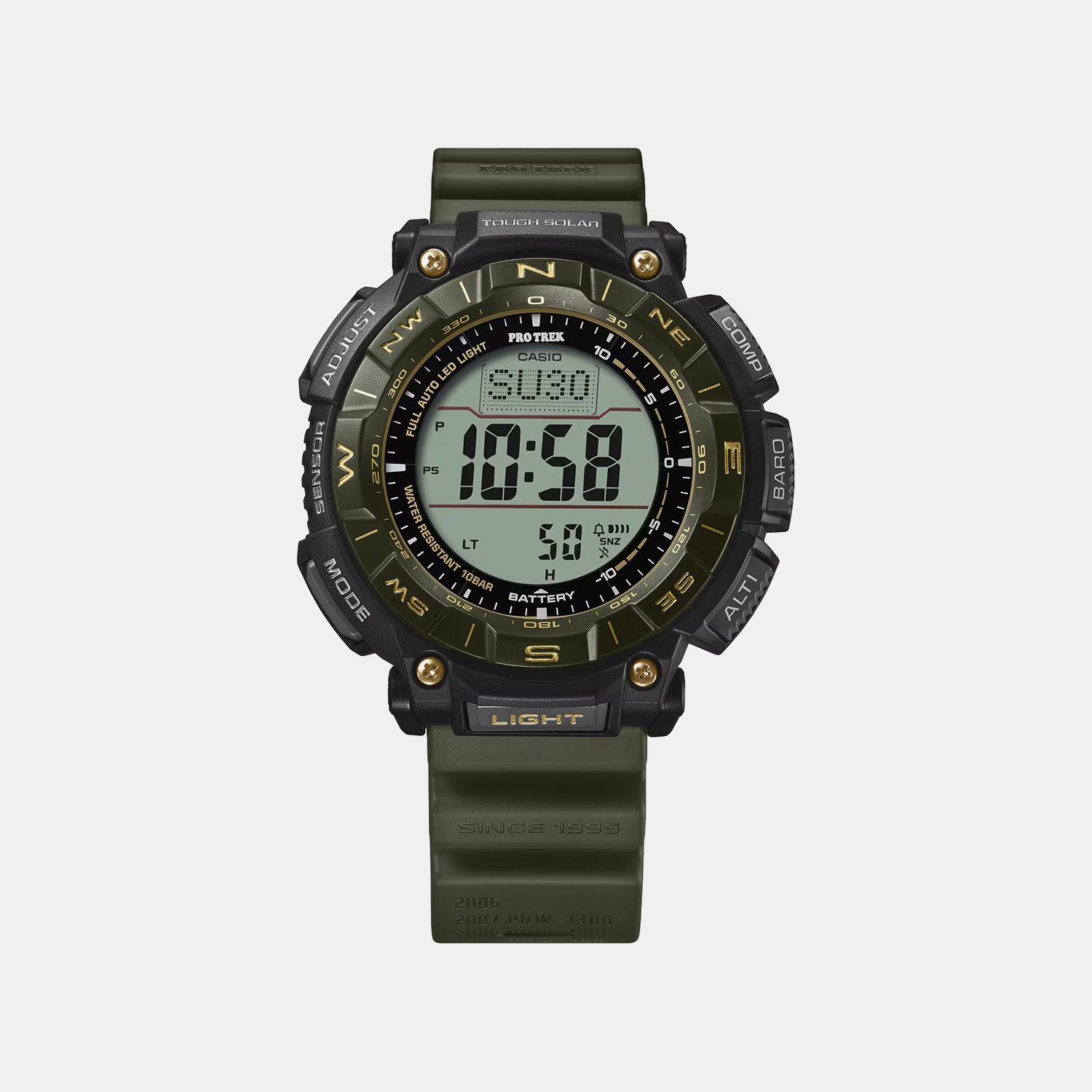 Pro Trek Men Solar Green Dial Digital Resin Watch SL137