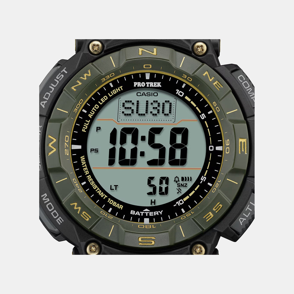 Pro Trek Men Solar Green Dial Digital Resin Watch SL137