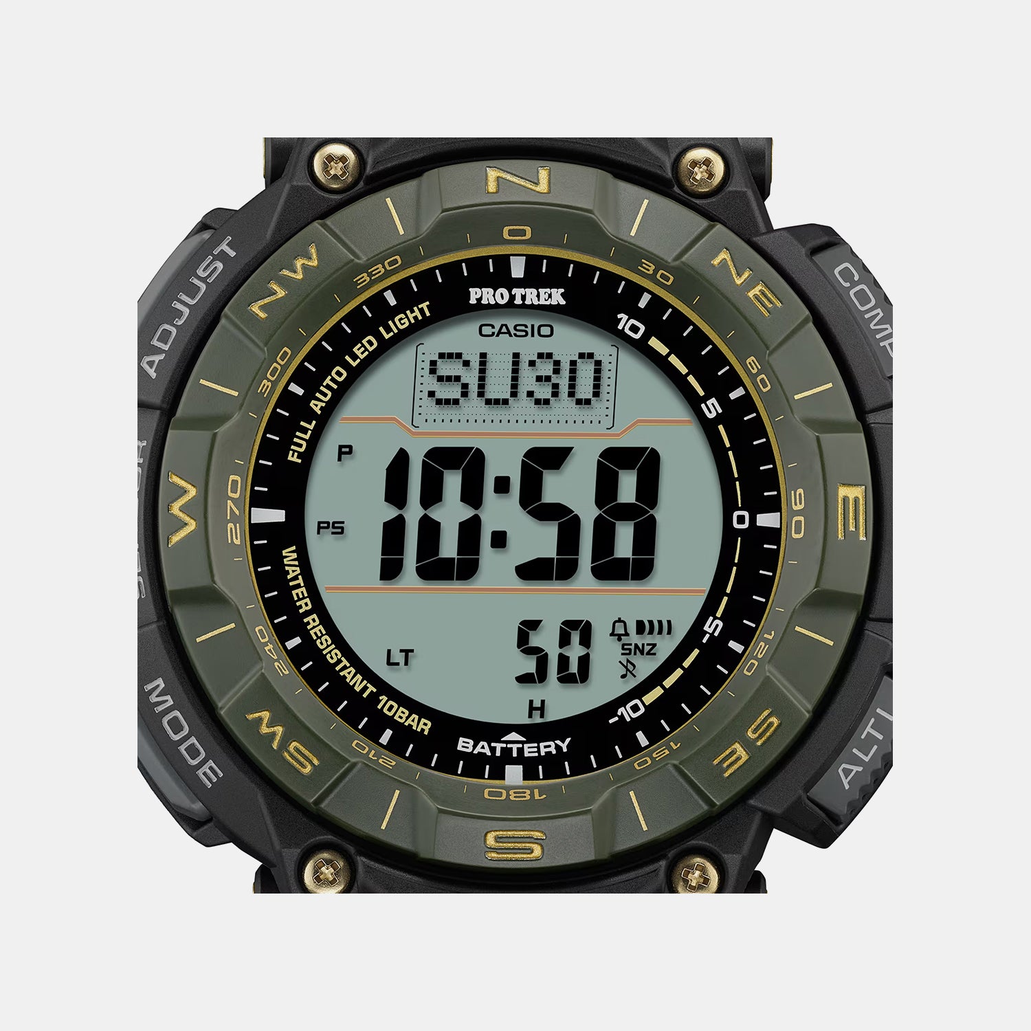Pro Trek Men Solar Green Dial Digital Resin Watch SL137