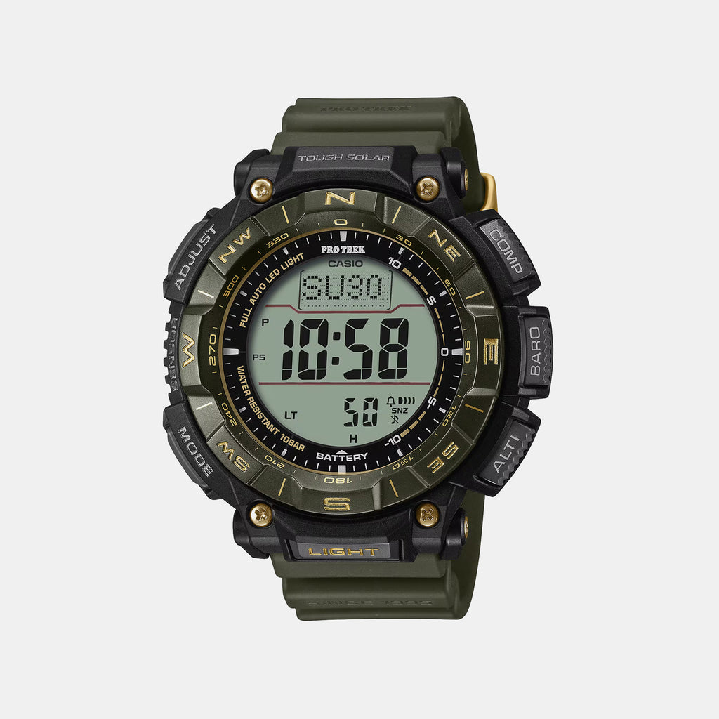 Pro Trek Men Solar Green Dial Digital Resin Watch SL137
