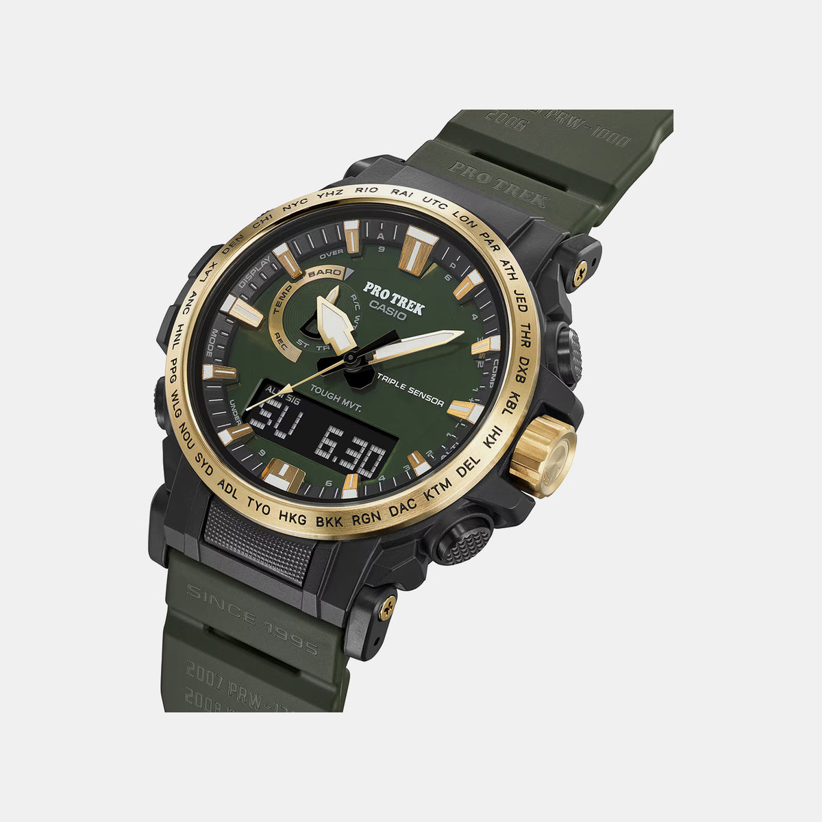 Protrek Men Solar Green Dial Analog-Digital Resin Watch SL138