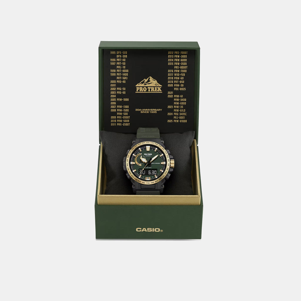 Pro Trek Men Solar Green Dial Analog-Digital Resin Watch SL138