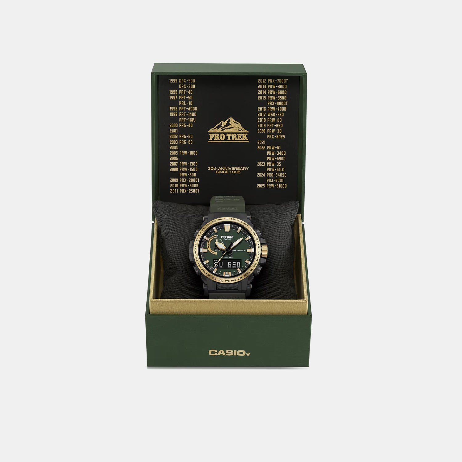 Pro Trek Men Solar Green Dial Analog-Digital Resin Watch SL138