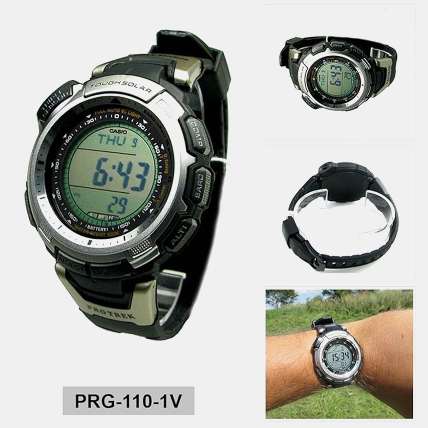 Protrek Men Quartz Black Dial Digital Resin Watch SL37