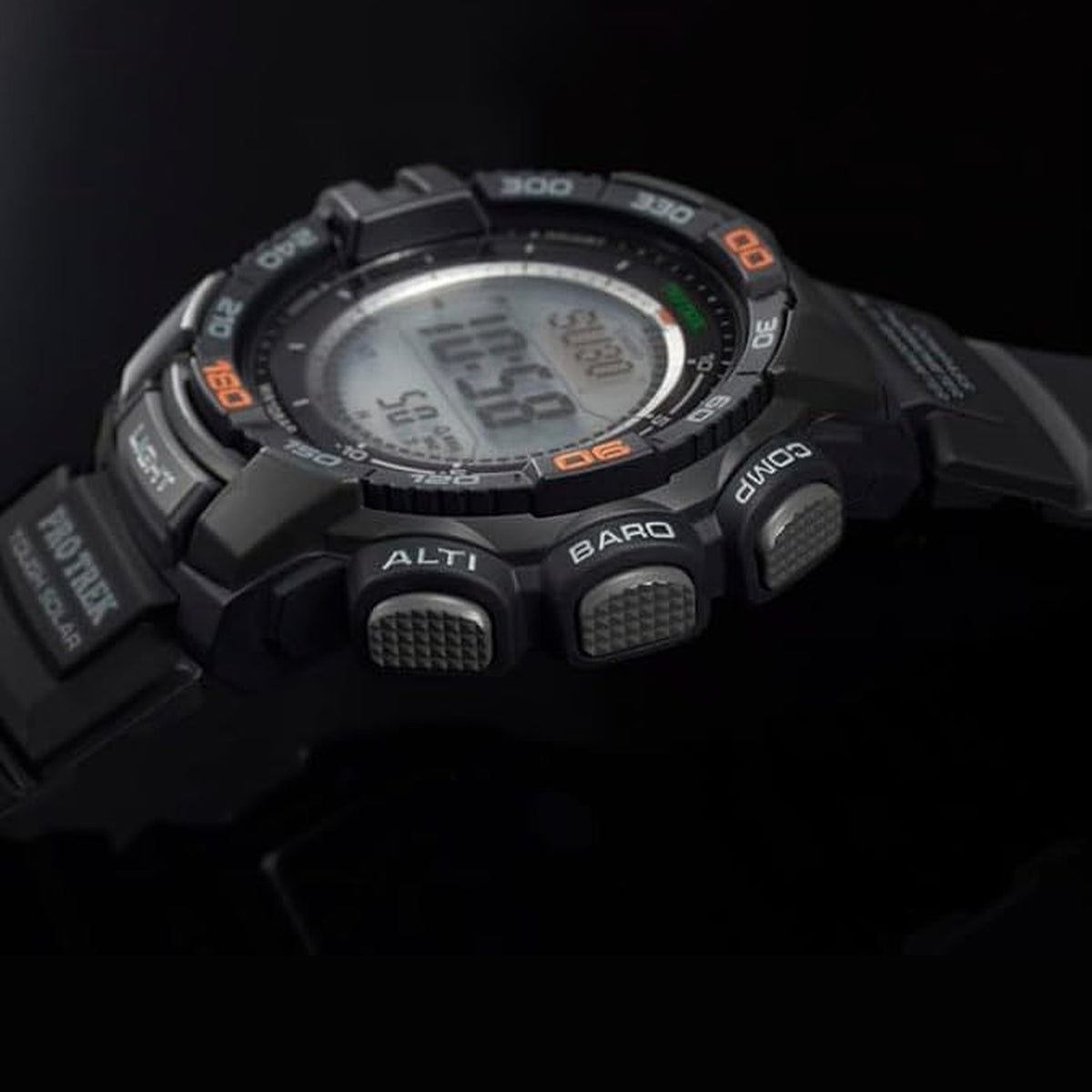 Protrek Men Quartz Black Dial Digital Resin Watch SL71