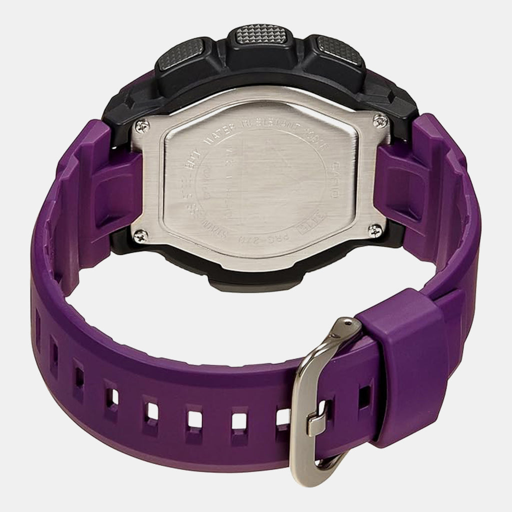 Protrek Men Quartz Grey Dial Digital Resin Watch SL85