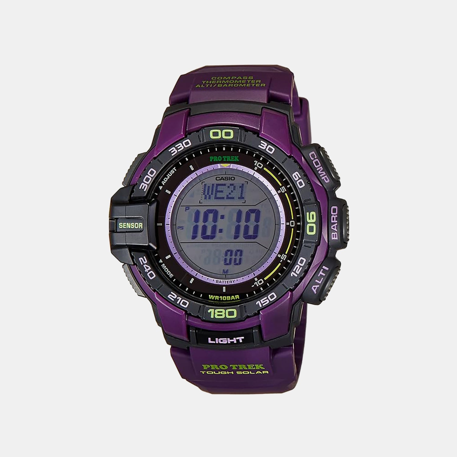Protrek Men Quartz Grey Dial Digital Resin Watch SL85
