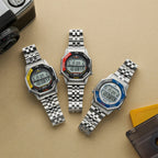 Men Quartz Grey Dial Digital Stainless Steel Watch SMGG17P1
