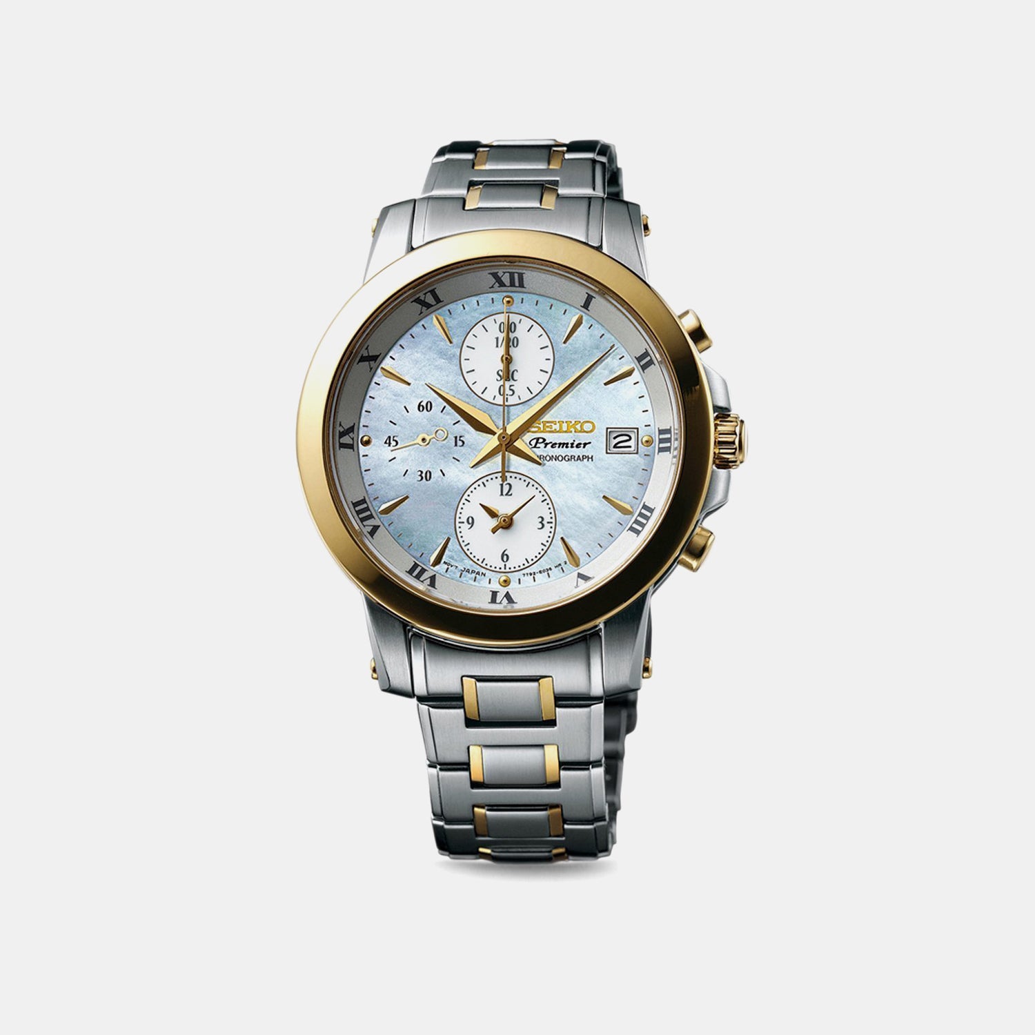 Premier Women Quartz Beige Dial Chronograph Stainless Steel Watch SNDV70P1