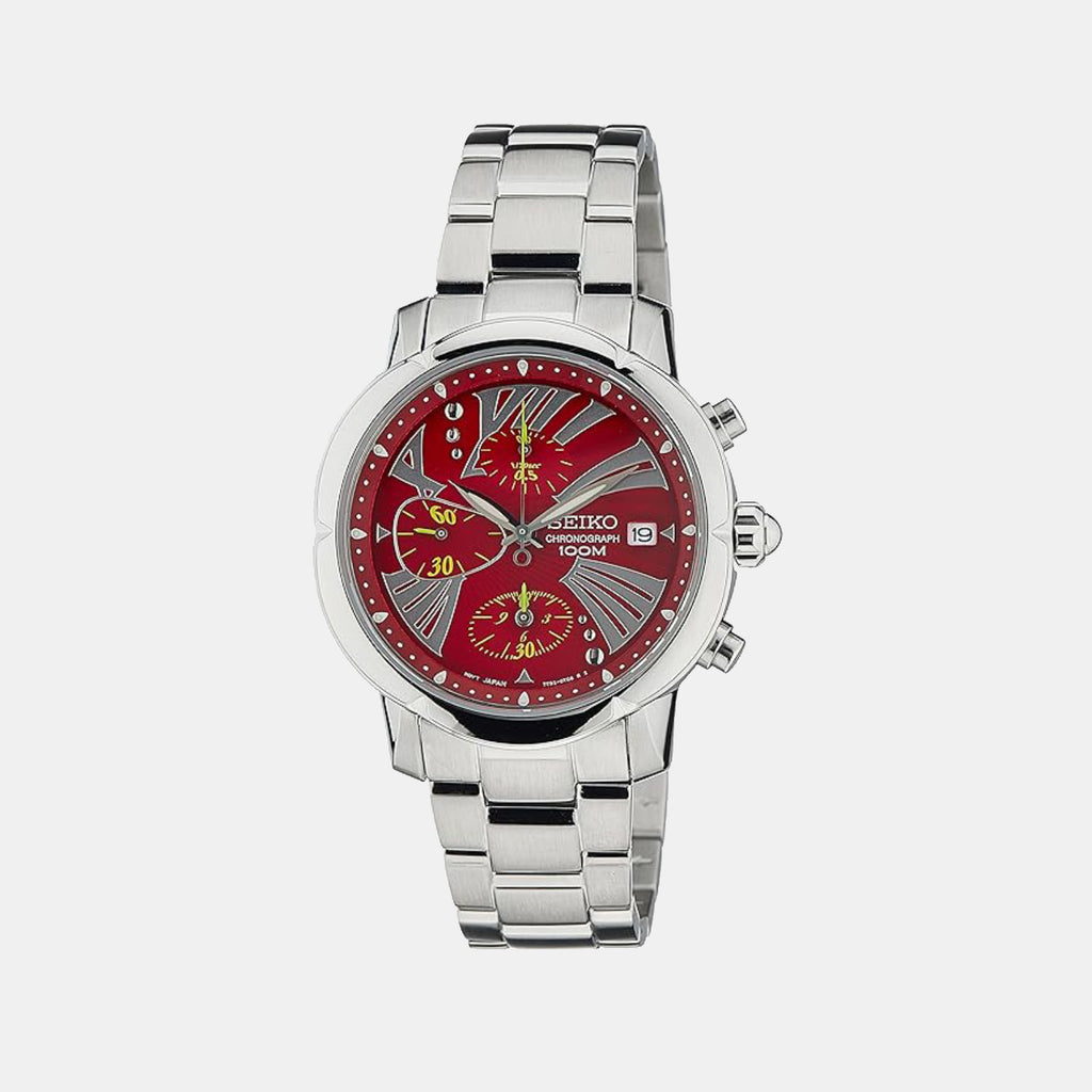 Seiko Round Red Chronograph watch