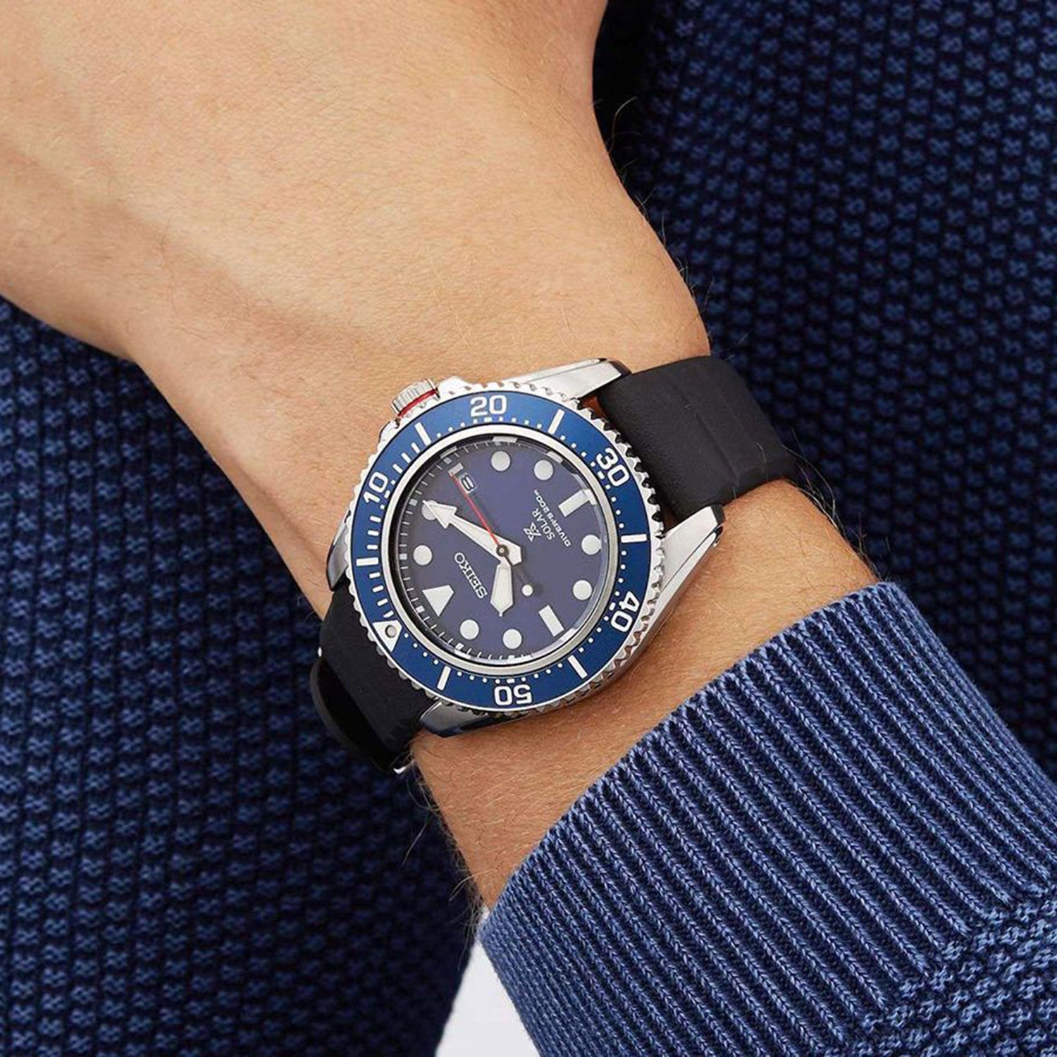 Prospex Men Solar Blue Dial Analog Silicone Watch SNE593P1