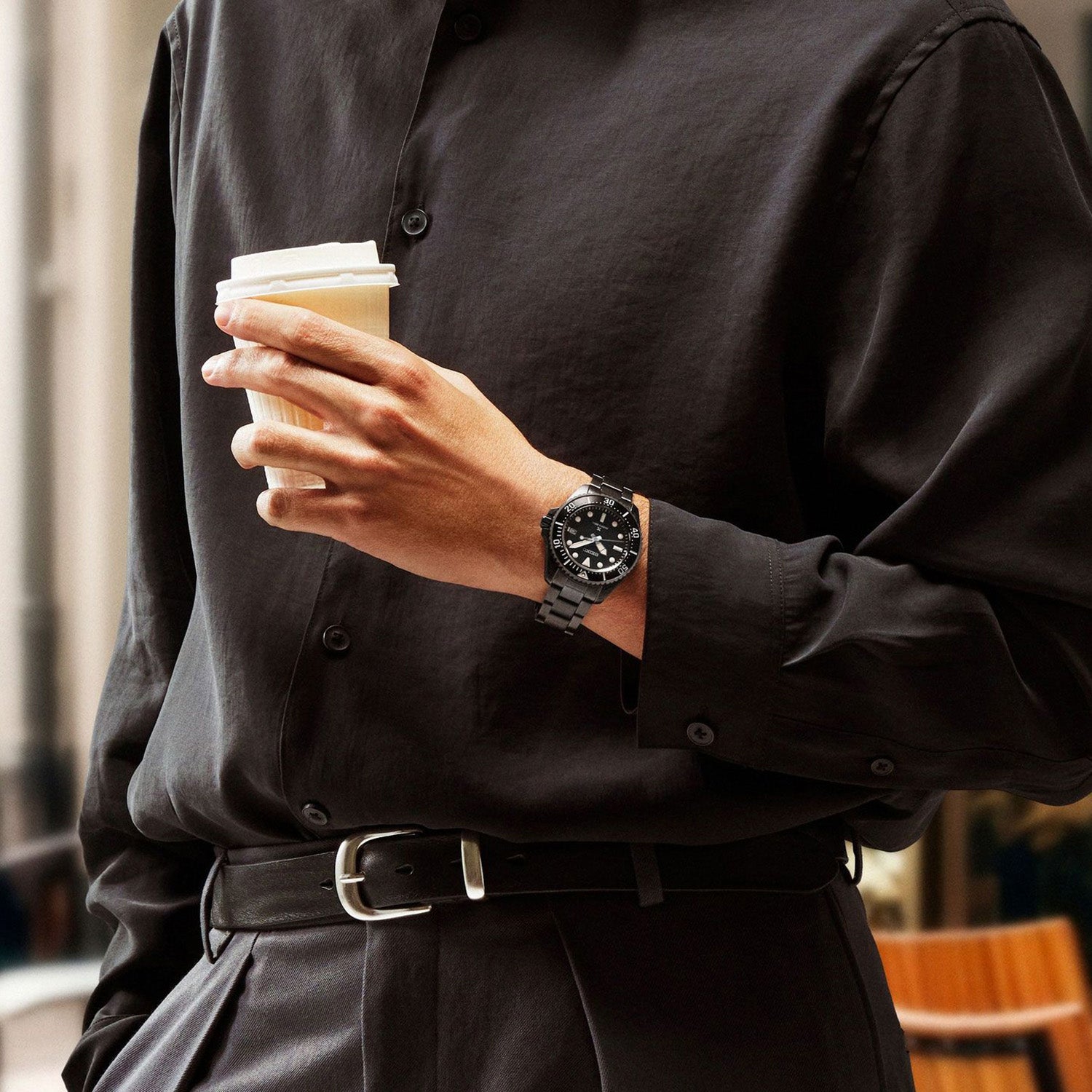 Prospex Men Solar Black Dial Analog Stainless Steel Watch SNE599P1