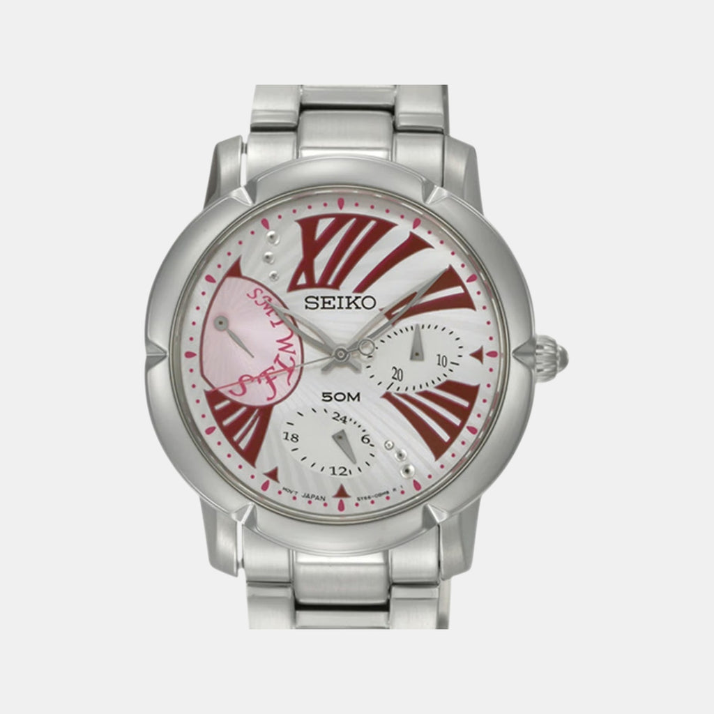 Dress Women Quartz White Dial Multi-Function Stainless Steel Watch SNT877P1