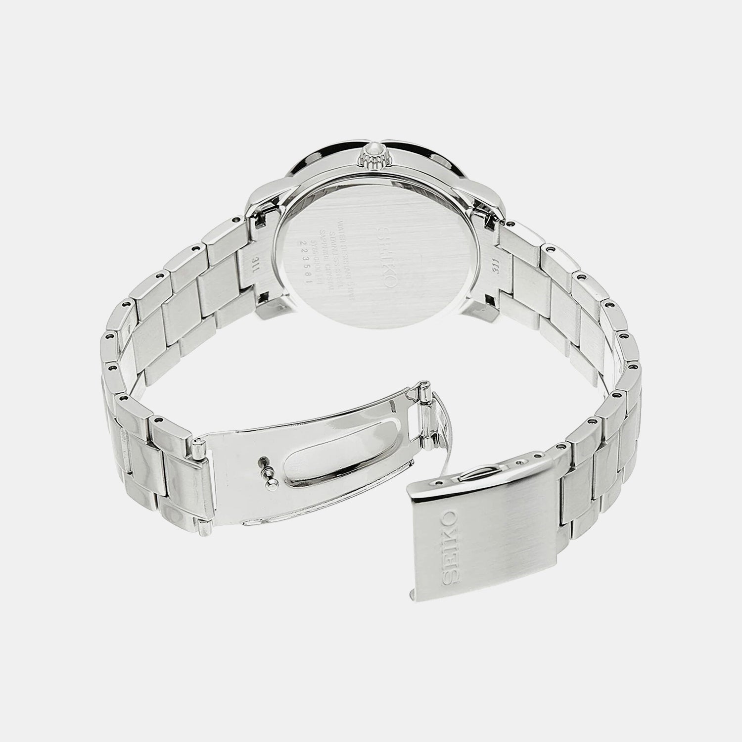 Dress Women Quartz White Dial Multi-Function Stainless Steel Watch SNT877P1