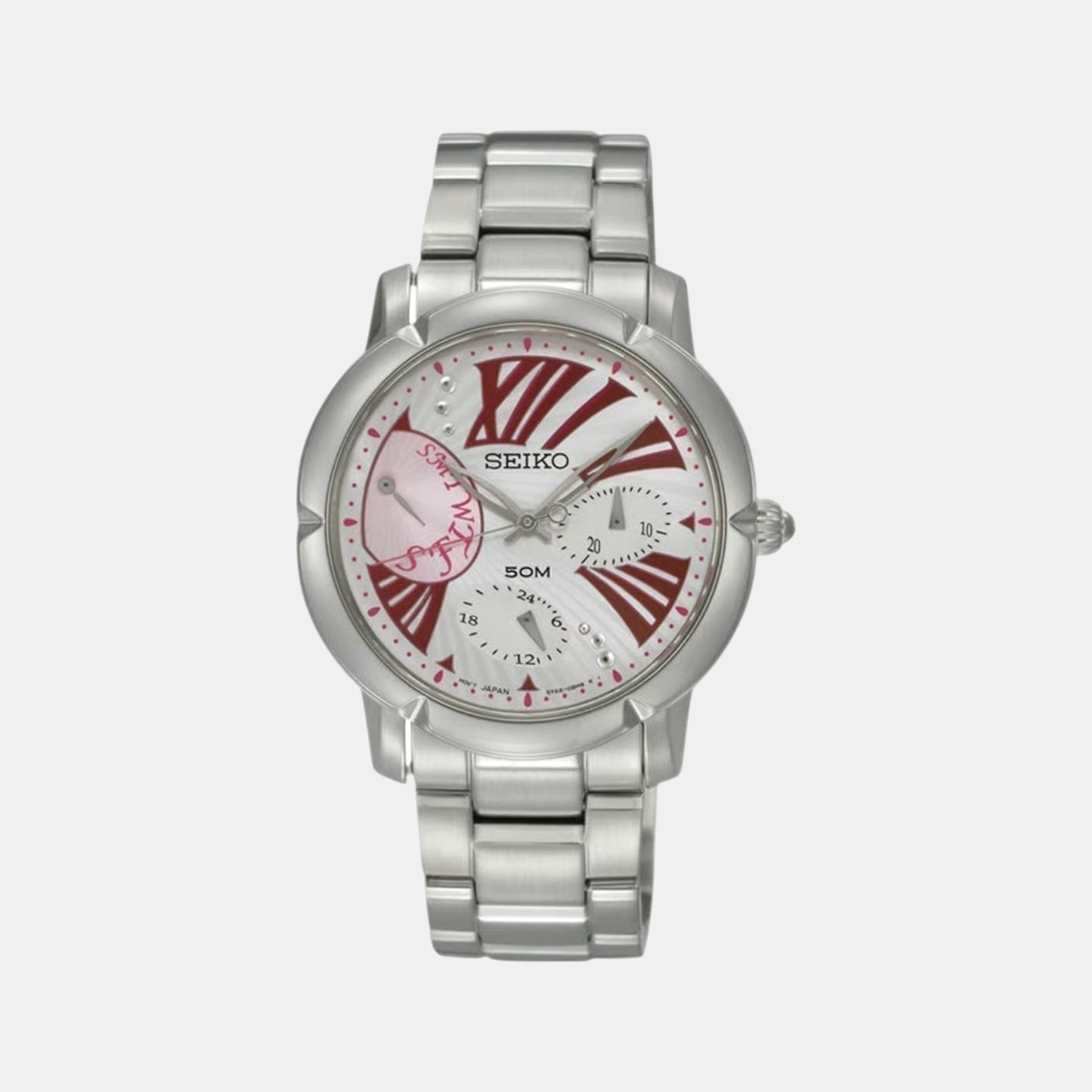 Dress Women Quartz White Dial Multi-Function Stainless Steel Watch SNT877P1
