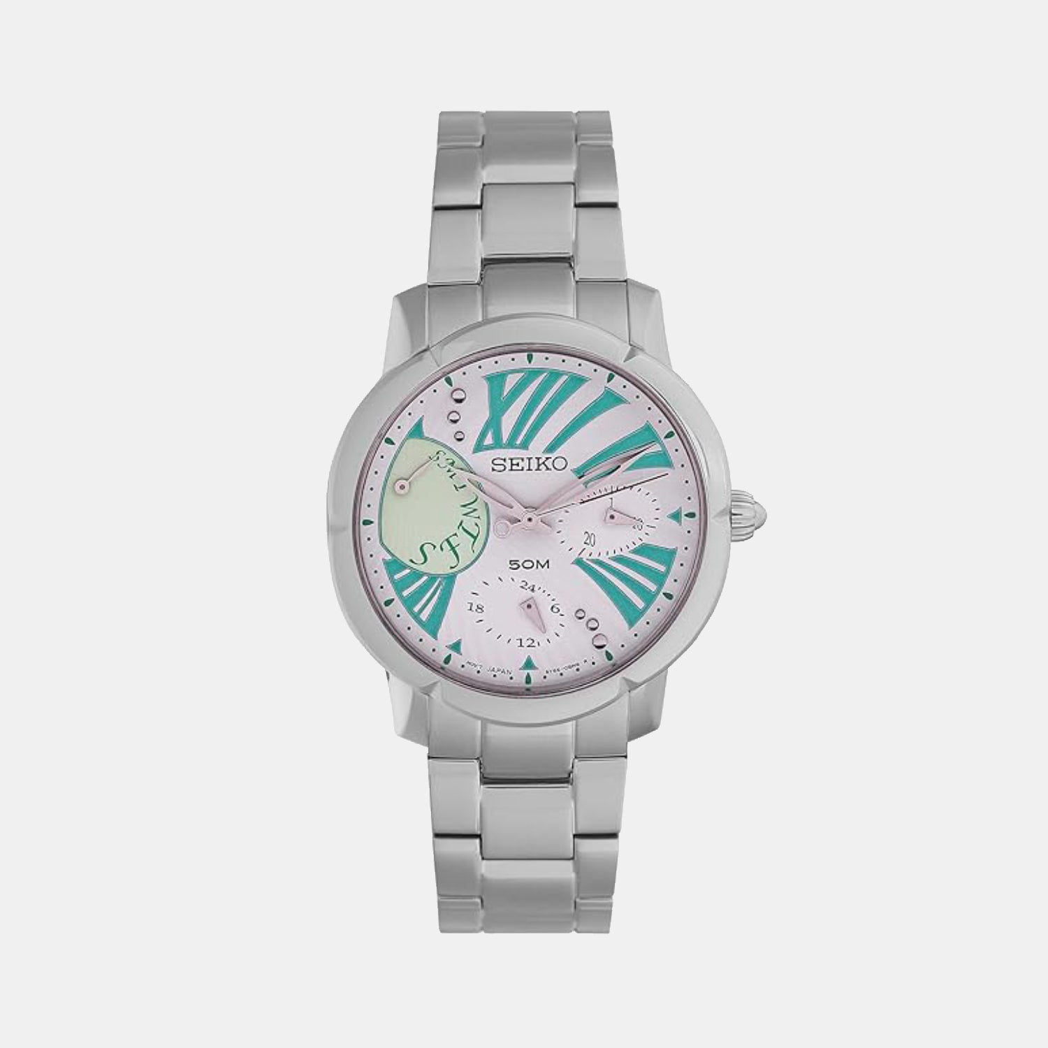 Dress Women Quartz Silver Dial Multi-Function Stainless Steel Watch SNT879P1