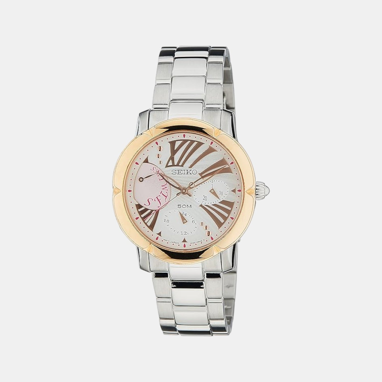 Dress Women Quartz Silver Dial Multi-Function Stainless Steel Watch SNT880P1