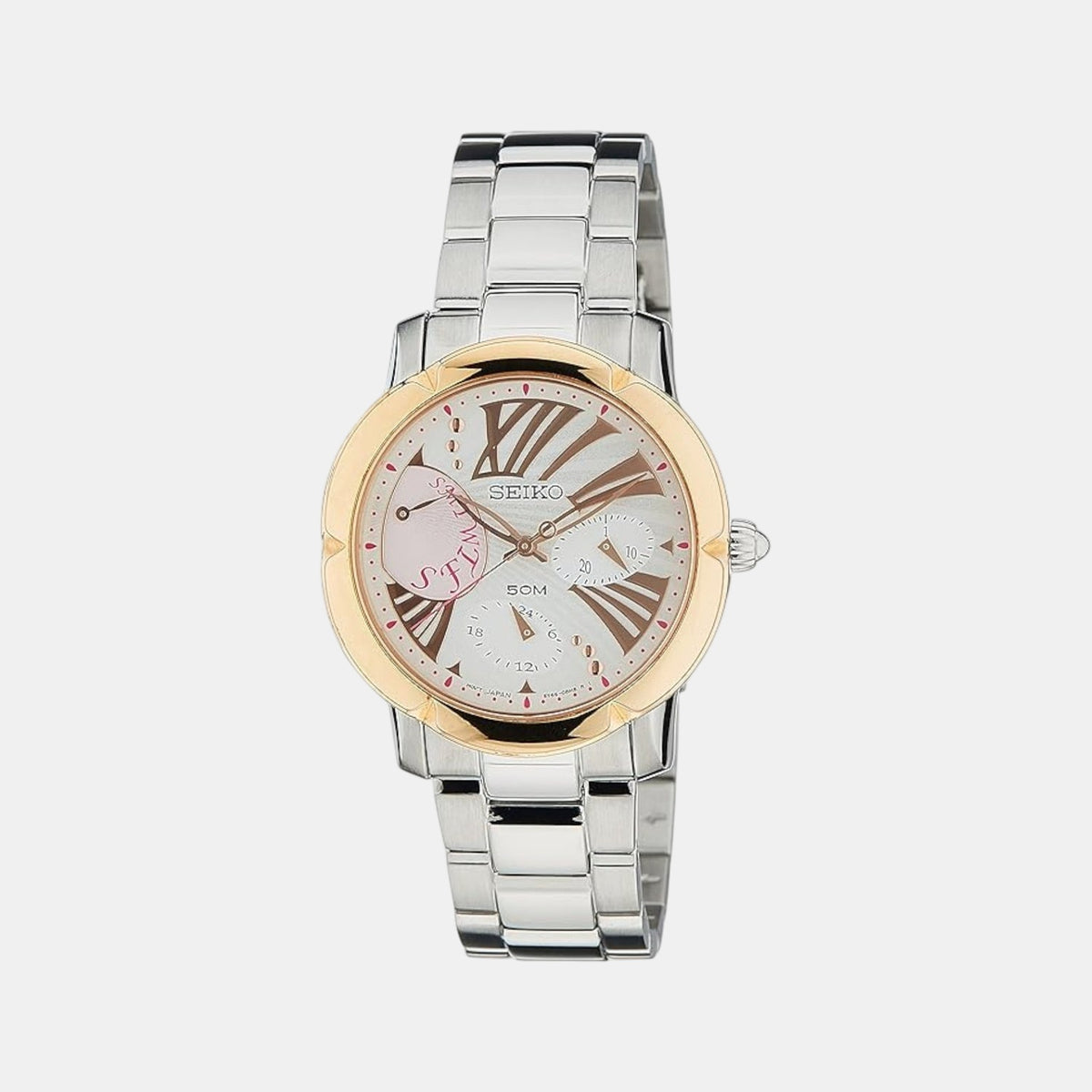 Dress Women Quartz Silver Dial Multi-Function Stainless Steel Watch SNT880P1