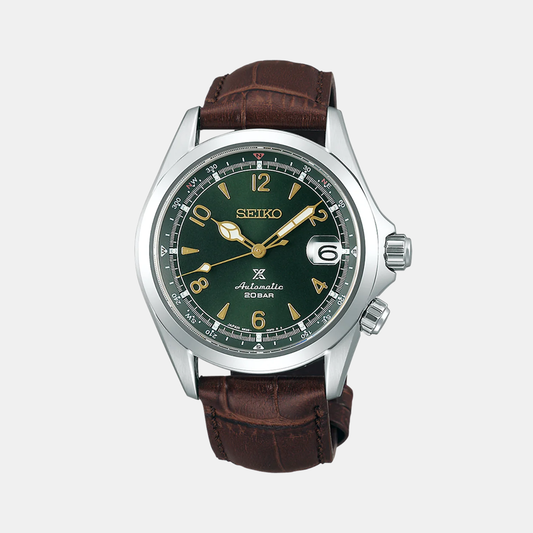 Prospex Men's Automatic Green Dial Analog Leather Watch SPB121J1