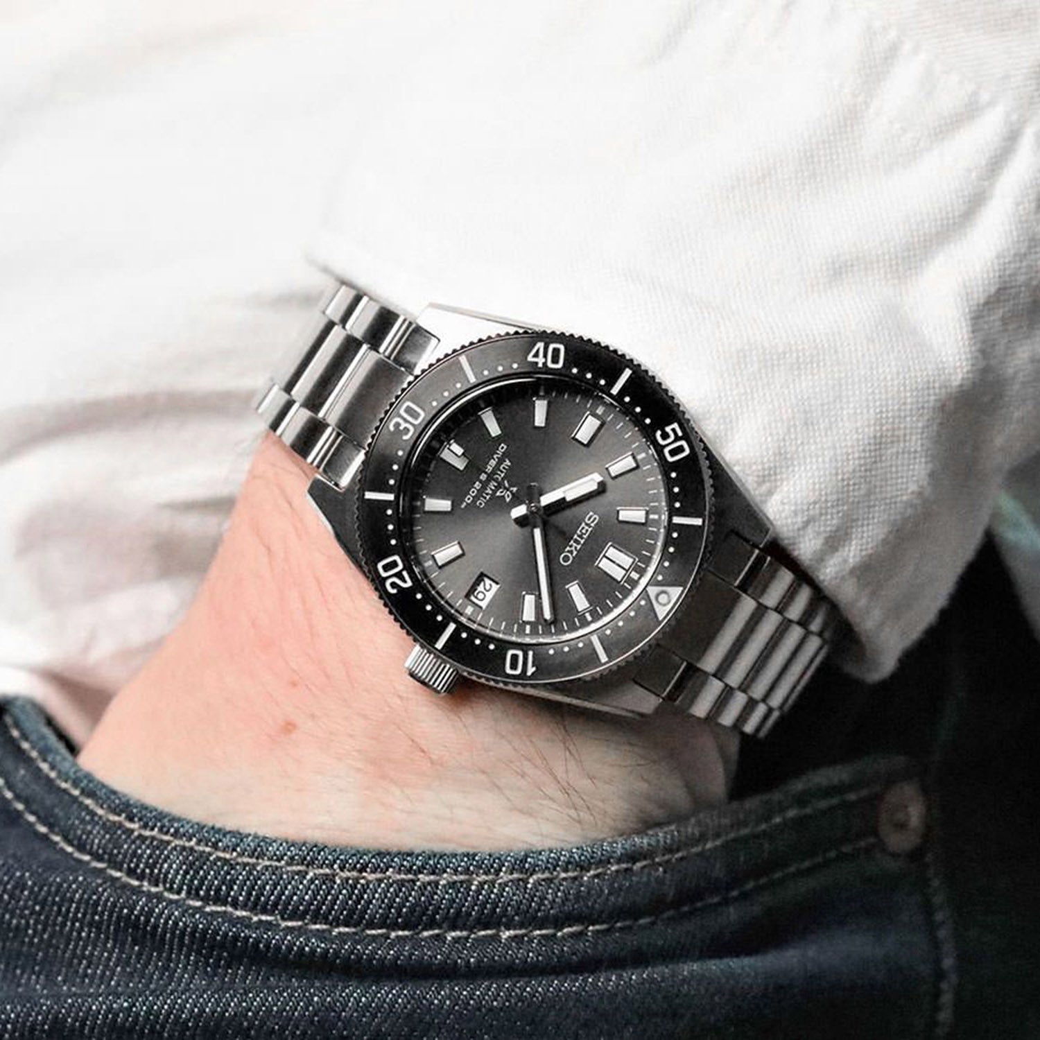 Prospex Men Automatic Black Dial Analog Stainless Steel Watch SPB143J1