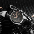 Presage Men Automatic Black Dial Analog Leather Watch SPB231J1