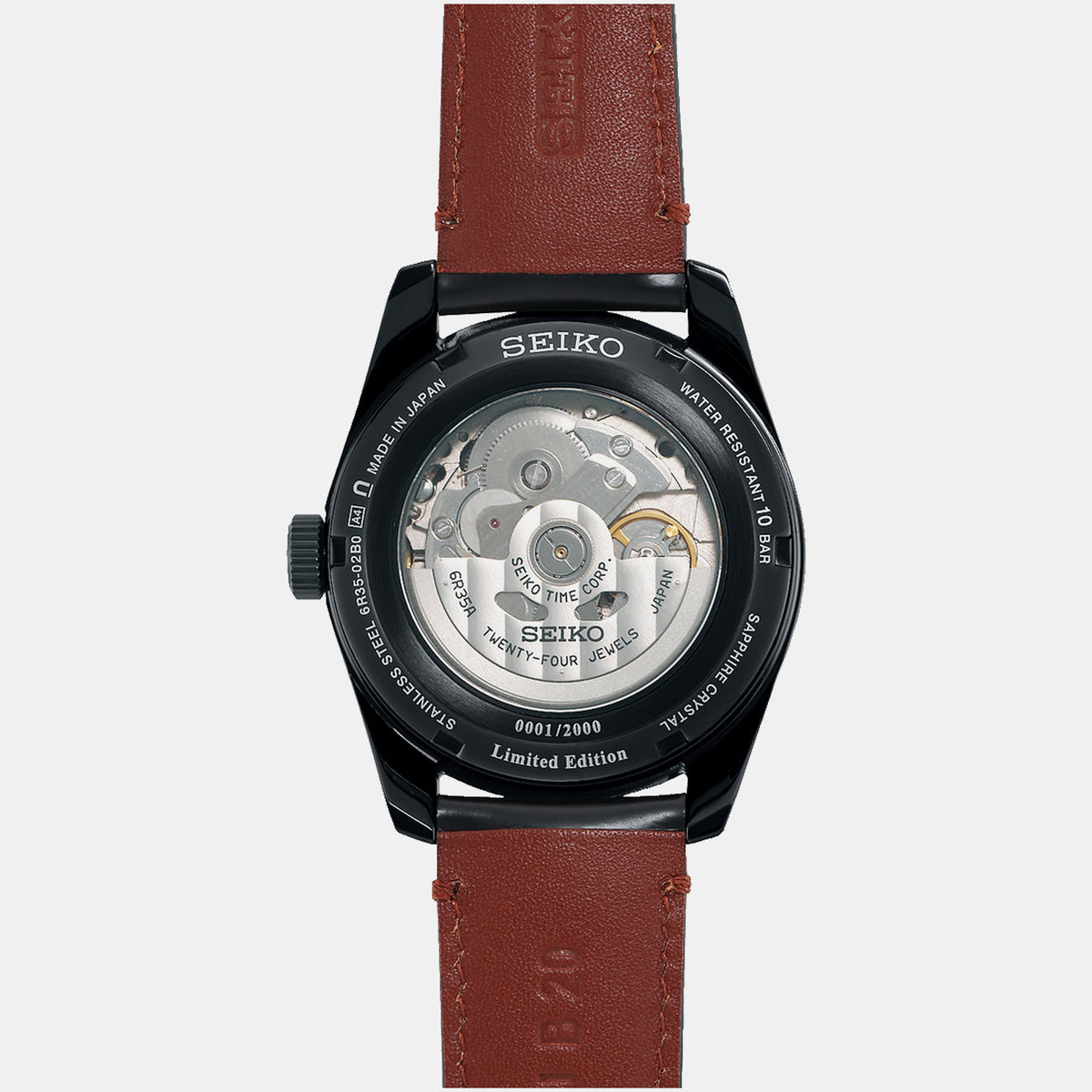 Presage Kabuki-Inspired Limited Edition Men Automatic Brown Dial Analog Leather Watch SPB331J1