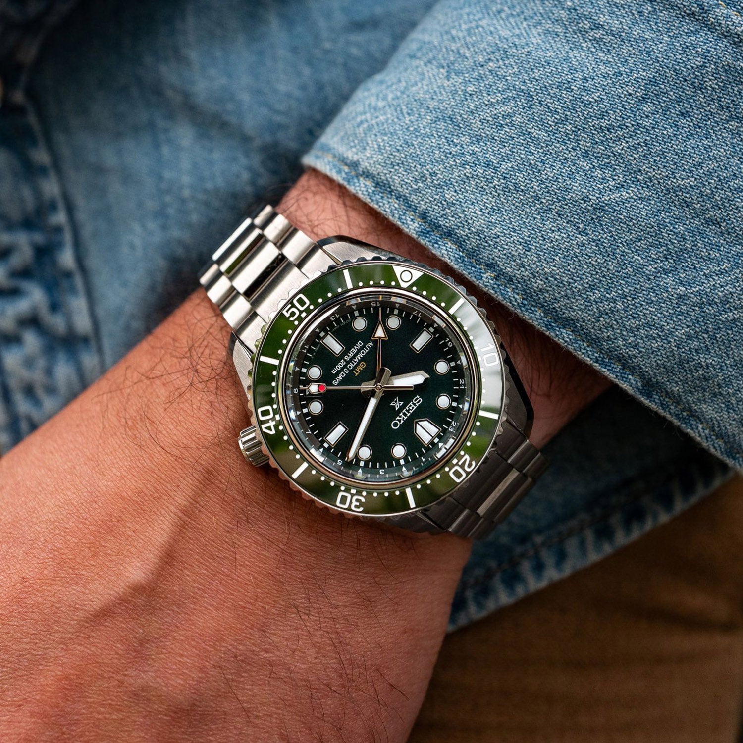 Prospex Men Automatic Green Dial Analog Stainless Steel Watch SPB381J1