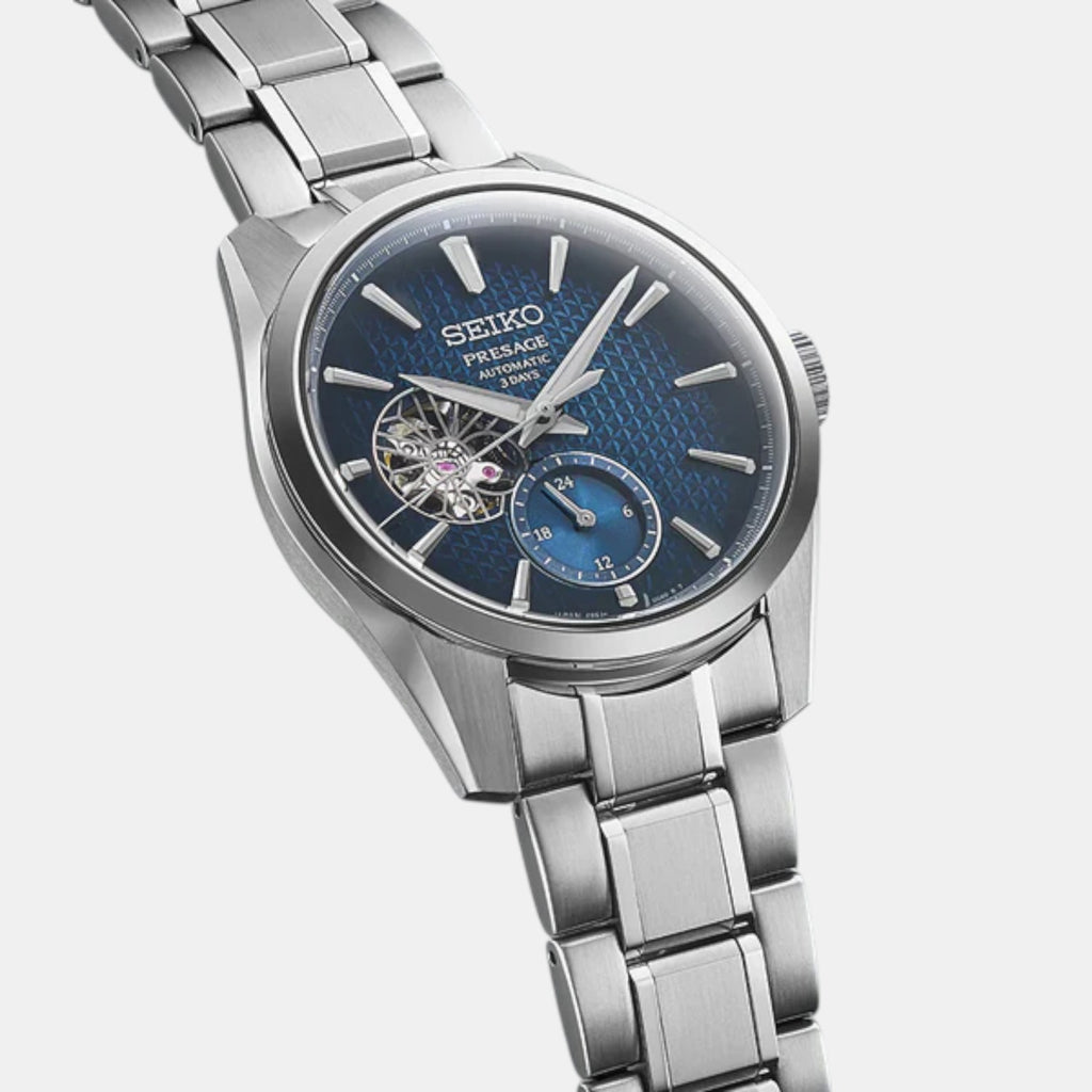 Presage Men Automatic Blue Dial Analog Stainless Steel Watch SPB417J1