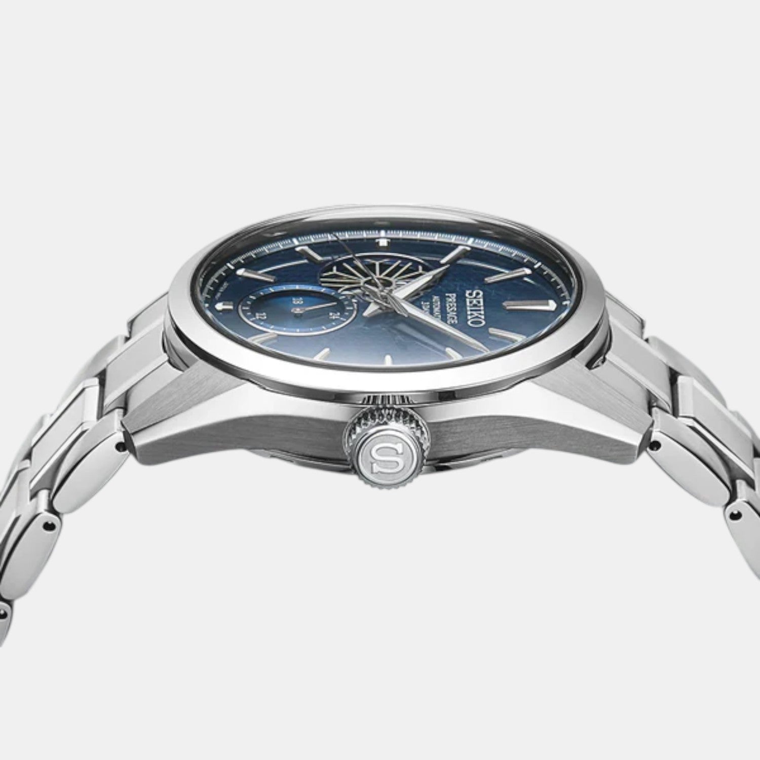 Presage Men Automatic Blue Dial Analog Stainless Steel Watch SPB417J1