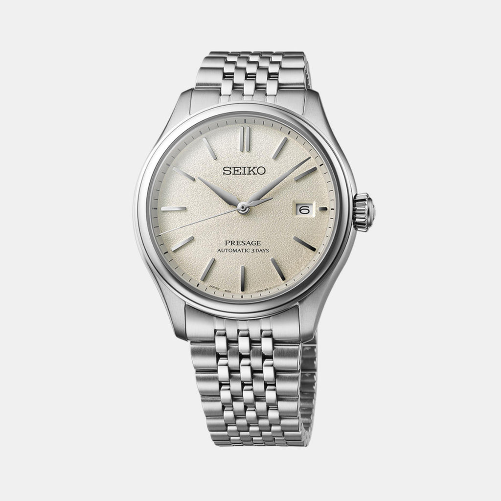 Presage Men Automatic White Dial Analog Stainless Steel Watch SPB463J1