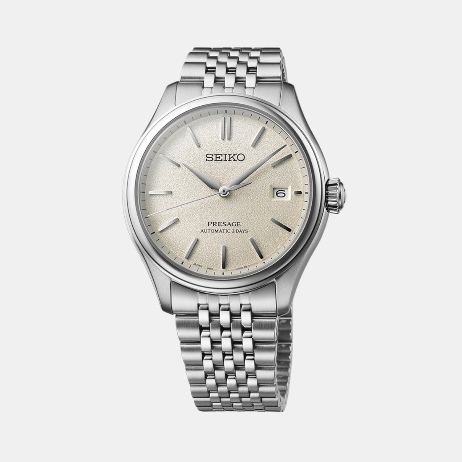 Presage Men Automatic White Dial Analog Stainless Steel Watch SPB463J1