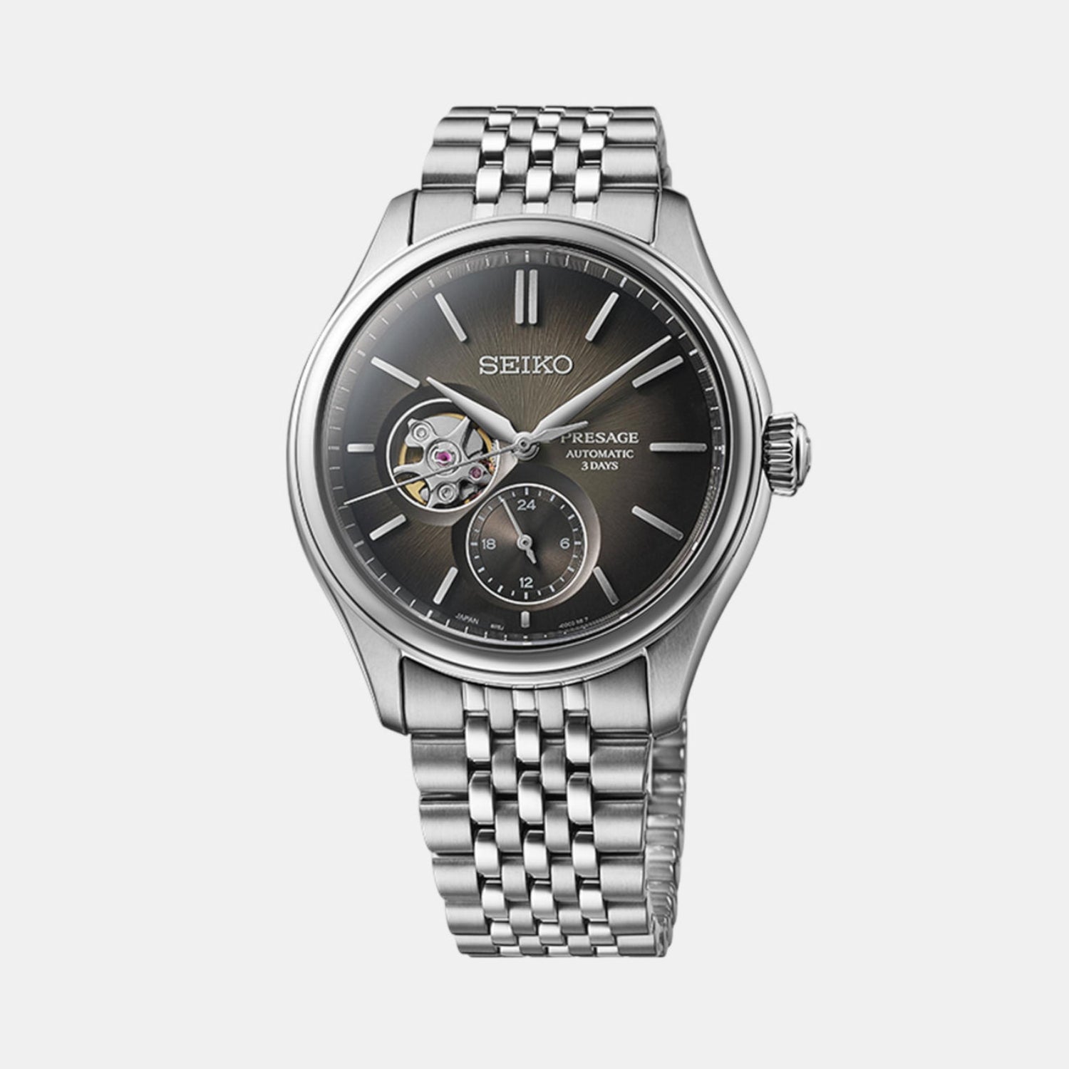 Seiko Presage Men Automatic Black Dial Analog Stainless Steel Watch SPB471J1