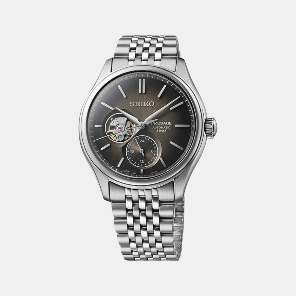 Presage Men Automatic Black Dial Analog Stainless Steel Watch SPB471J1