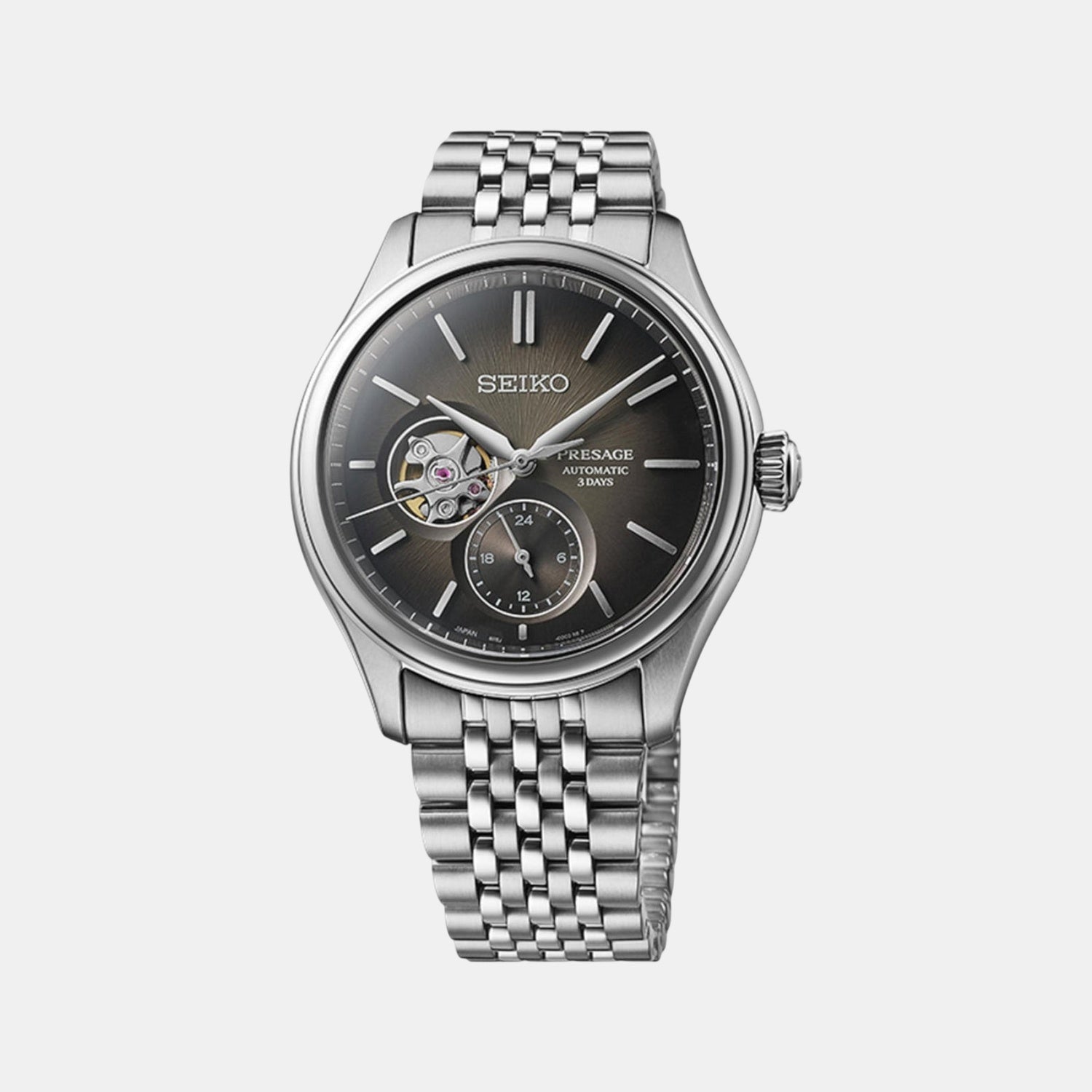 Presage Men Automatic Black Dial Analog Stainless Steel Watch SPB471J1