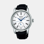 Presage Men Automatic White Dial Analog Leather Watch SPB495J1