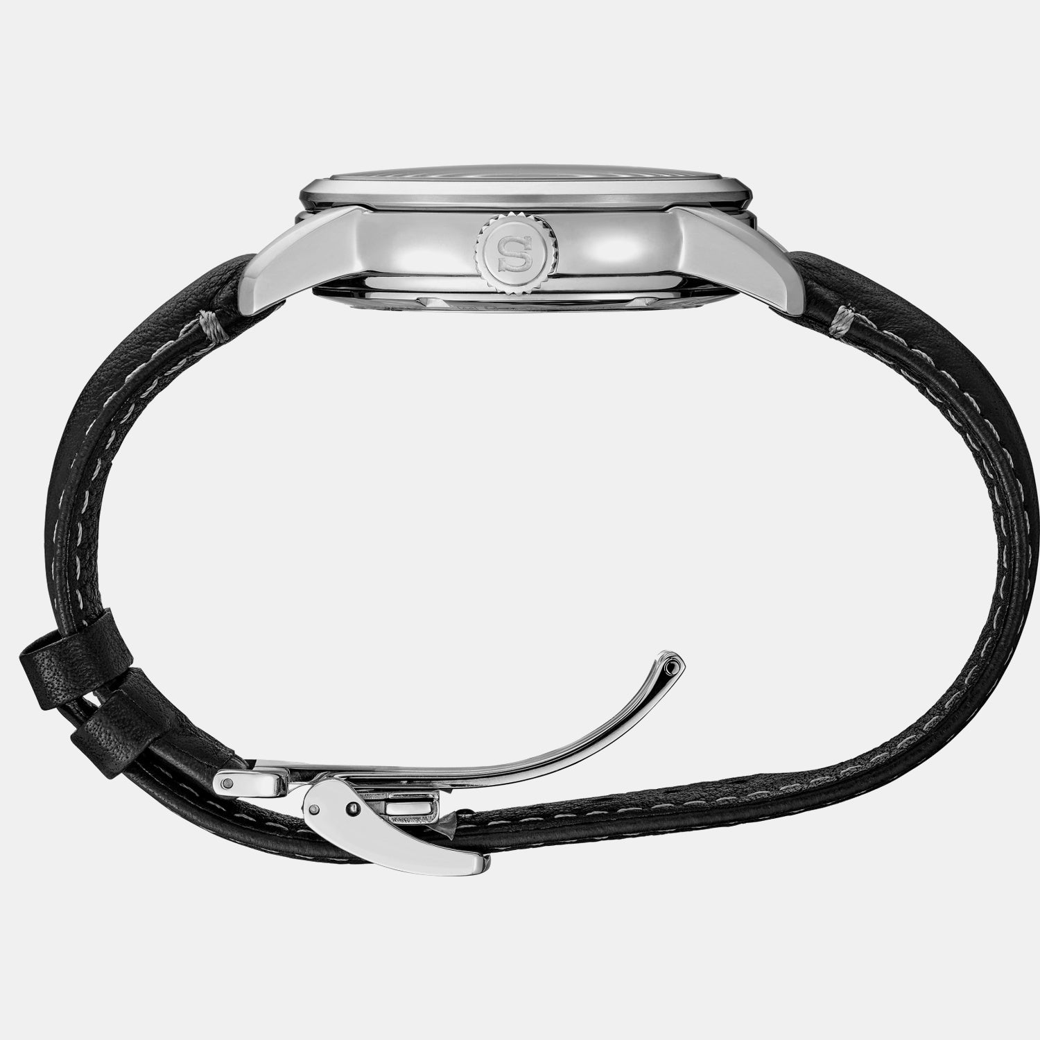 Presage Men Automatic White Dial Analog Leather Watch SPB495J1