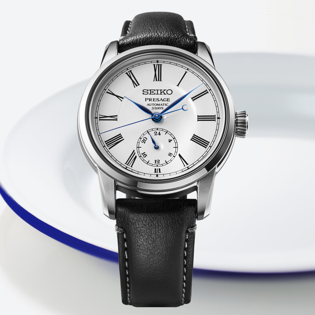 Presage Men Automatic White Dial Analog Leather Watch SPB495J1