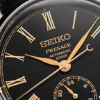 Presage Men Automatic Black Dial Analog Leather Watch SPB499J1