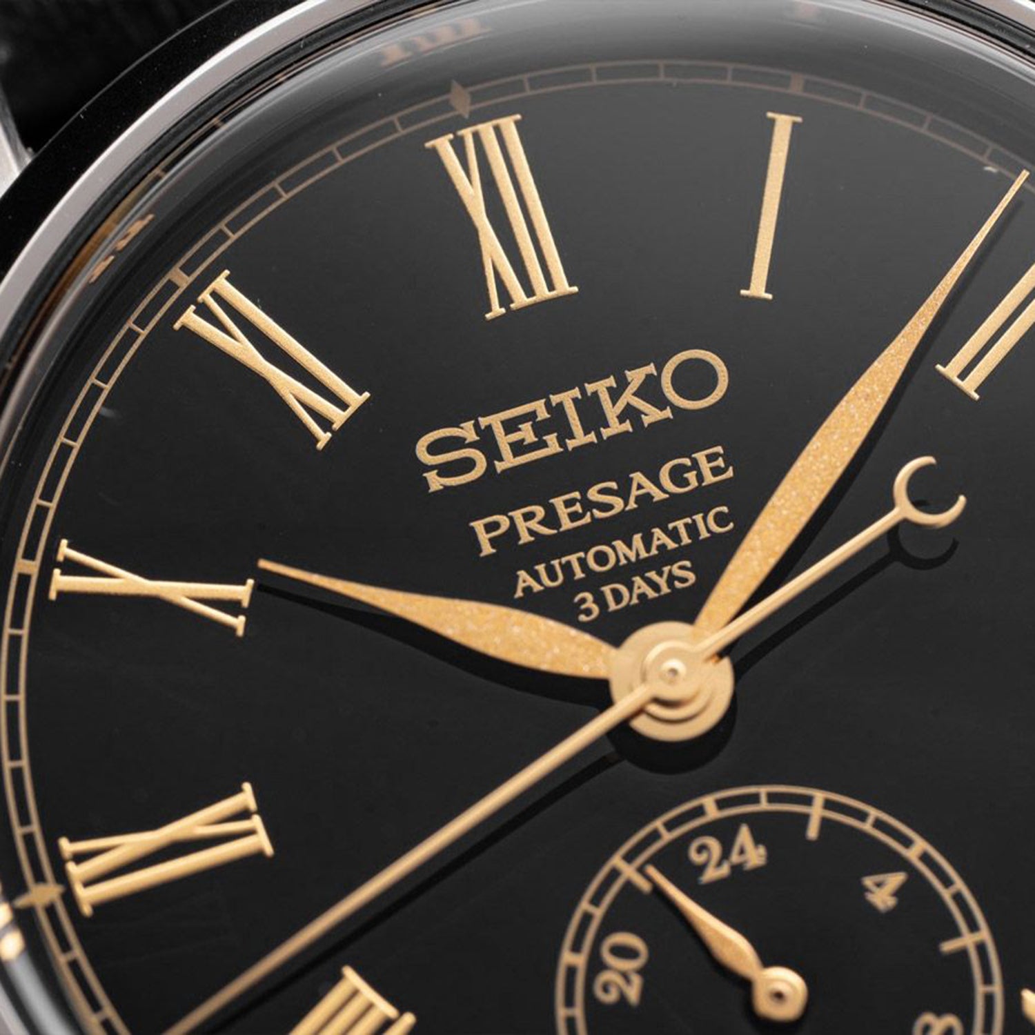 Presage Men Automatic Black Dial Analog Leather Watch SPB499J1